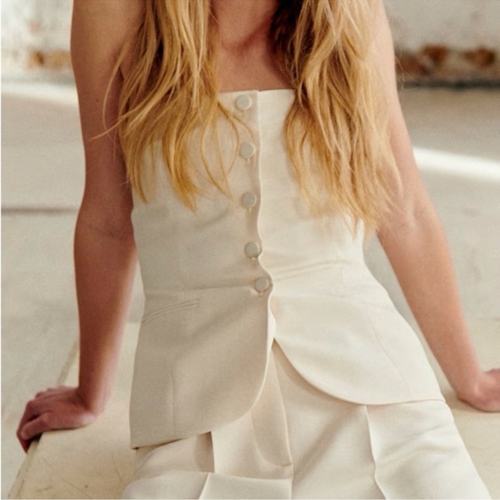 Sezane Marlon Bustier Strapless Top